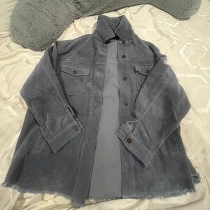 Zara Blueish Corduroy Gray Shirt Jacket